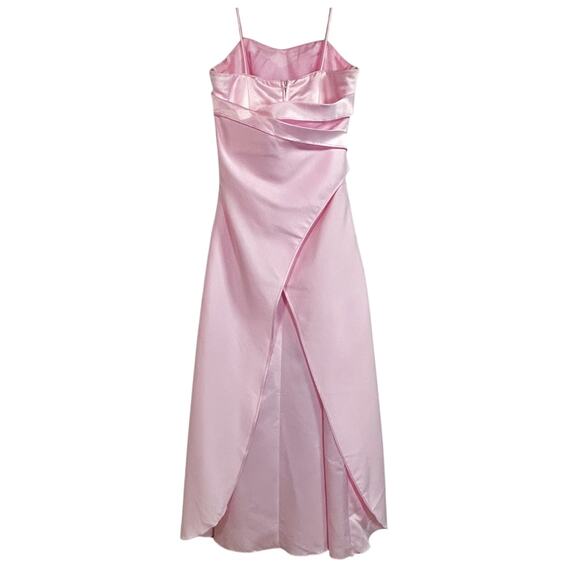 Vintage 90s Y2K Romantic Pink Maxi Formal Dress Beaded Layered Satin Gown SMALL - Picture 6 of 14